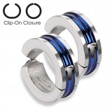 Faux Piercing oreille 46 - Clip PVD et zircone (la paire)