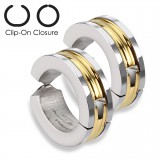 Faux Piercing oreille 46 - Clip PVD et zircone (la paire)