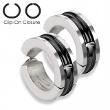 Faux Piercing oreille 46 - Clip PVD et zircone (la paire)