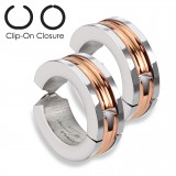 Faux Piercing oreille 46 - Clip PVD et zircone (la paire)