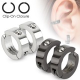 Faux Piercing oreille 47 - Clip gris ou noir (la paire)