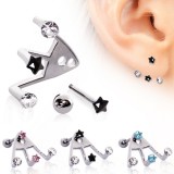 Piercing oreille original 16 - Trois strass étoile