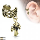 Piercing hélix 161 - Bouclier deluxe croix pendante