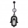 Piercing nombril noir 20 - Main de fatma