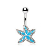 Piercing nombril étoile 13 - Bleu-clair