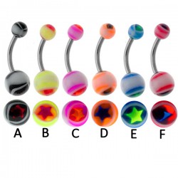 Piercing nombril UV 32 - étoile spéciale