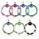 Piercing anneau 1,6mm 21 - PVD strié