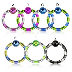 Piercing anneau 1,6mm 21 - PVD strié