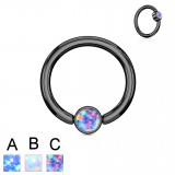 Piercing anneau 1,6mm 22 - PVD noir opale