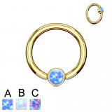 Piercing anneau 1,6mm 64 - Gold-ip opale