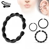 Anneau de nez 0,8mm ou 1mm - Simple vrillé noir