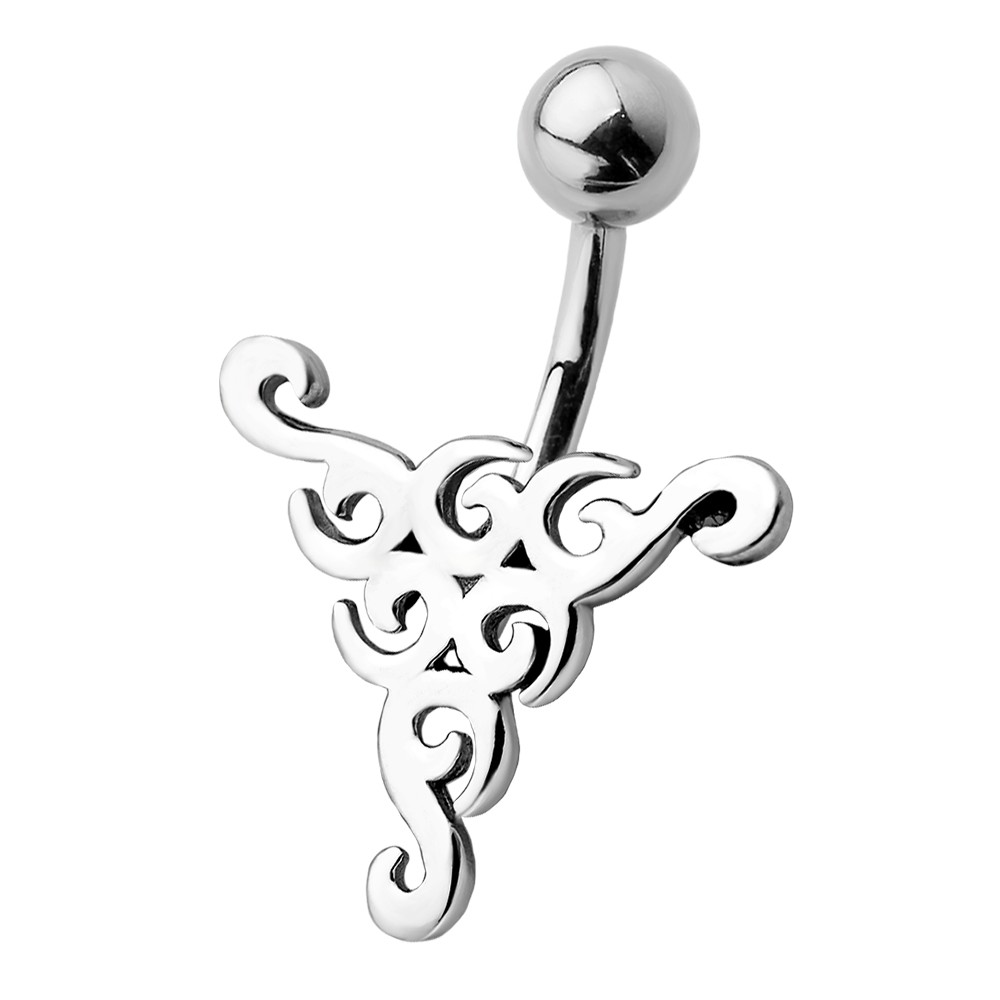 Piercing Nombril Inversé Tribal En Acier Chirurgical - Tige 1,6 Mm X 10 Mm, Neuf Avec étiquettes
