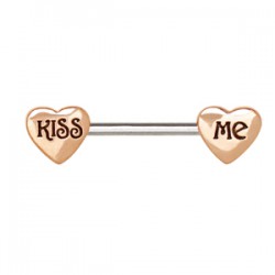 Piercing téton barbell 10 - Kiss me rose