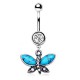 Piercing nombril papillon ailes turquoises (36)