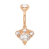 Piercing nombril plaqué-or 41 - Haut et bas rose