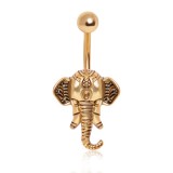 Piercing nombril plaqué-or 137 - éléphant