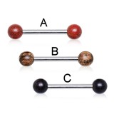 Piercing téton barbell 76 - Bois exotique