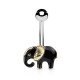 Piercing nombril éléphant noir (55)