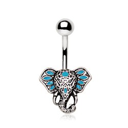 Piercing nombril éléphant bleu-clair (121)