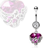 Piercing nombril coeur 22 - deluxe lilas