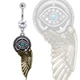 Piercing nombril vintage aile et oeil (D224)