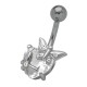 Piercing nombril cristal 11 - Transparent avec papillon