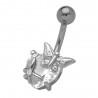 Piercing nombril cristal 11 - Transparent avec papillon
