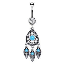 Piercing nombril attrape rêve 11 - Gems turquoises