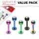 Lot de piercings micro-labrets 09 - PVD boule cristal