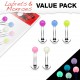 Lot de piercings micro-labrets 21 - Fluo