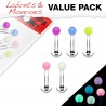 Lot de piercings micro-labrets 21 - Fluo