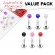 Lot de piercings micro-labrets 20 - Acrylique uni
