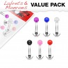 Lot de piercings micro-labrets 20 - Acrylique uni