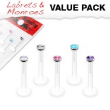 Pack de micro-labrets 18 - PTFE strass in