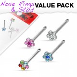 Pack de piercings nez 0.8mm 17 - Droits flower