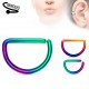 Piercing septum ou hélix 70 - PVD arc en ciel