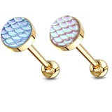 Piercing langue plaqué-or 11 - Ecailles