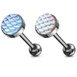 Piercing pour langue PVD 27 - Noir écailles