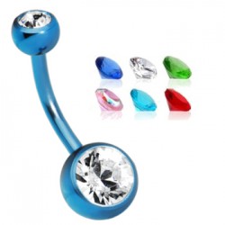 Banane 20 - PVD bleu double strass