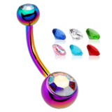 Banane 14 - PVD rainbow double strass