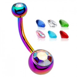 Banane 14 - PVD rainbow double strass