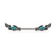 Piercing téton barbell 63 - Plumes avec bleu turquoise
