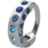Piercing hélix 92 - Anneau multistrass bleus