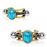 Piercing hélix 156 - Doré avec gem turquoise