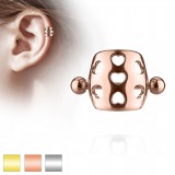 Piercing hélix 135 - Bouclier cinq coeurs