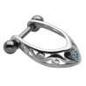 Piercing hélix 80 - Lianes strass bleu-clair