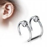 Faux Piercing oreille 03 - Double anneau bille
