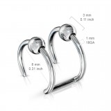 Faux Piercing oreille 03 - Double anneau bille