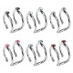 Faux Piercing oreille 10 - Double anneaux strass