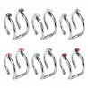 Faux Piercing oreille 10 - Double anneaux strass